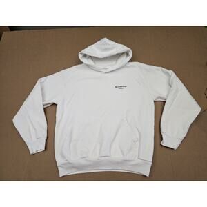 BassWassup Heavy Hoodie men's Size Large White Cotton Made In Los Angeles